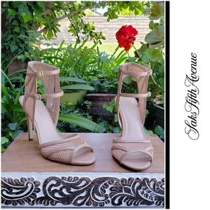 Edgy Chic Diamond Mesh Saks Fifth Avenue Sandals